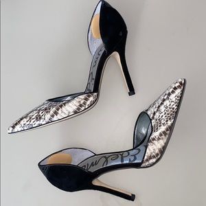 SAM EDELMAN DELIAH SNAKESKIN PUMPS 5